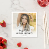 Serviette En Papier Classe photo personnalisée de diplômé de 2025 (En situation)