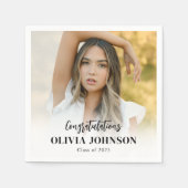 Serviette En Papier Classe photo personnalisée de diplômé de 2025 (Devant)