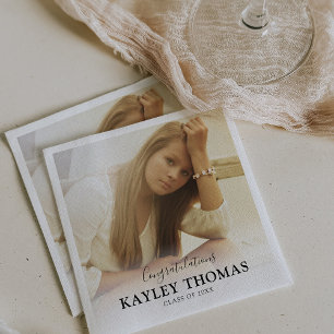 Serviette En Papier Classe photo personnalisée de diplômé de 2025