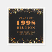 Serviette En Papier Classe Reunion Black Orange Gold Personnalisé (Devant)