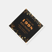 Serviette En Papier Classe Reunion Black Orange Gold Personnalisé (Coin)