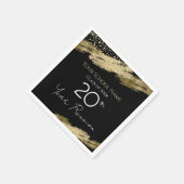 Serviette En Papier Classe Réunion Noir et Or (Coin)