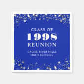 Serviette En Papier Classe Reunion Royal Blue Silver White Personnalis (Devant)