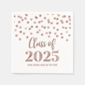 Serviette En Papier Classe rose Gold Confetti de 2025 Napkins (Devant)