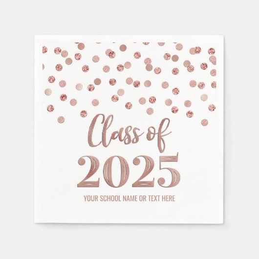 Serviette En Papier Classe rose Gold Confetti de 2025 Napkins (Devant)