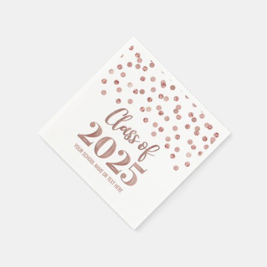 Serviette En Papier Classe rose Gold Confetti de 2025 Napkins (Coin)