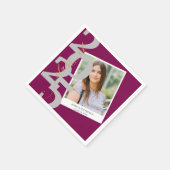 Serviette En Papier Classe rouge mignonne de 2025 Photo Graduation Par (Coin)