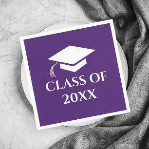 Serviette En Papier Classe Simple Violette Année de Promotion