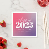Serviette En Papier Classe tendance de 2024 Pink Gradient Graduation (En situation)