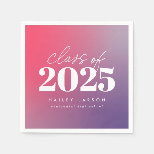 Serviette En Papier Classe tendance de 2024 Pink Gradient Graduation (Devant)