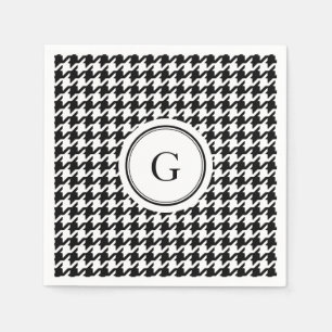 Serviette En Papier Classe White Houndstooth