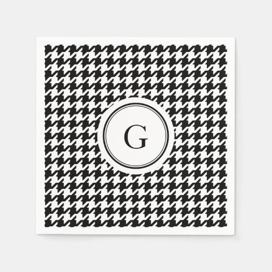 Serviette En Papier Classe White Houndstooth (Devant)