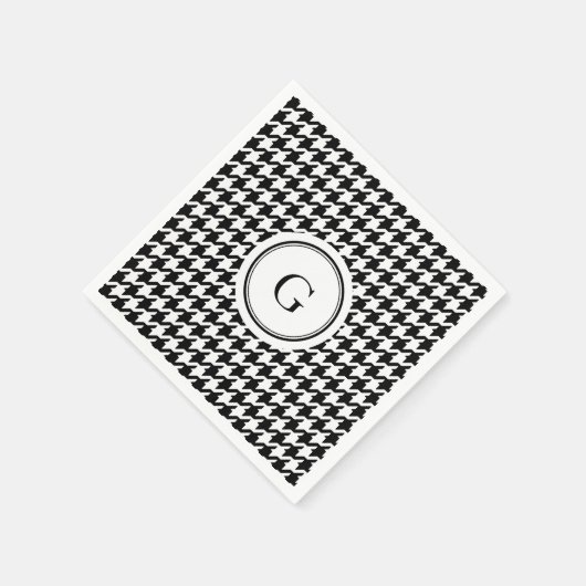 Serviette En Papier Classe White Houndstooth (Coin)