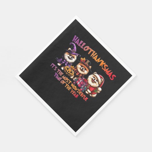 Serviette En Papier Classi de Noël d'Halloween de Poméranie (Coin)