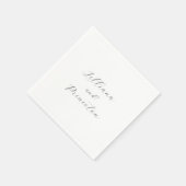 Serviette En Papier Classic Black and White Elegant Wedding (Coin)