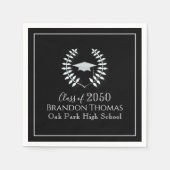 Serviette En Papier Classic Black and White Graduation Custom (Devant)