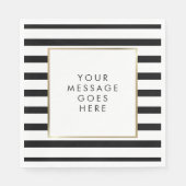 Serviette En Papier Classic Black and White Stripe (Devant)