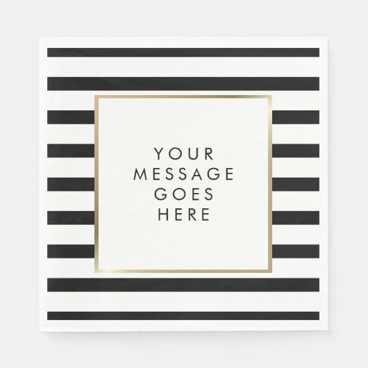 Serviette En Papier Classic Black and White Stripe (Devant)