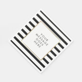 Serviette En Papier Classic Black and White Stripe (Coin)