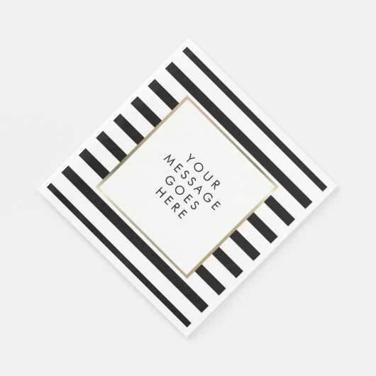 Serviette En Papier Classic Black and White Stripe (Coin)