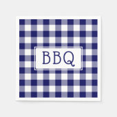 Serviette En Papier Classic Blue et White En vichy Motif BBQ Party (Devant)