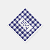 Serviette En Papier Classic Blue et White En vichy Motif BBQ Party (Coin)
