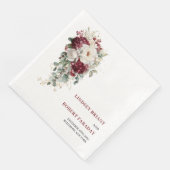 Serviette En Papier Classic Boho Burgundy Gold Roses Wedding Napkins (Coin)