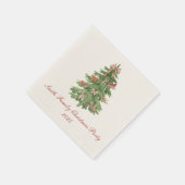 Serviette En Papier Classic Bow Tree Family Christmas Party Holiday (Coin)