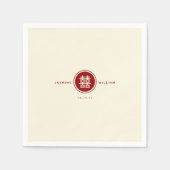 Serviette En Papier Classic Cercle Double Bonheur Mariage chinois (Devant)