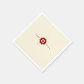 Serviette En Papier Classic Cercle Double Bonheur Mariage chinois (Coin)