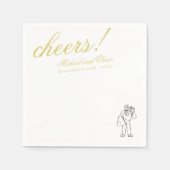Serviette En Papier Classic Chartreuse Cheers Elegant Wedding (Devant)
