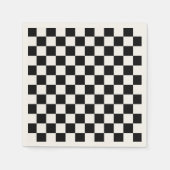 Serviette En Papier Classic Checkerboard Motif noir blanc (Devant)