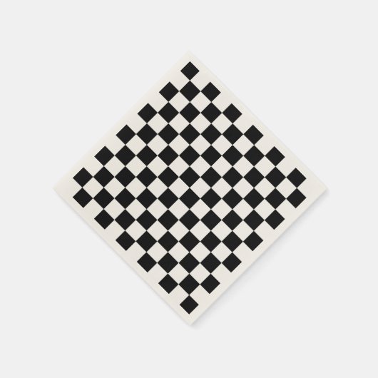 Serviette En Papier Classic Checkerboard Motif noir blanc (Coin)