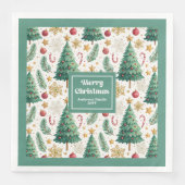 Serviette En Papier Classic Christmas Trees Candy Cane Party Napkins (Devant)
