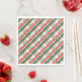 Serviette En Papier Classic Christmass rouge vert et blanc plaid (En situation)