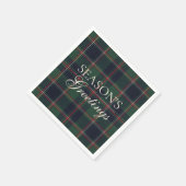 Serviette En Papier Classic Dark Blue Red Green Plaid Pattern (Coin)