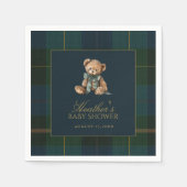 Serviette En Papier Classic Dark Green & Blue Plaid Baby Shower (Devant)