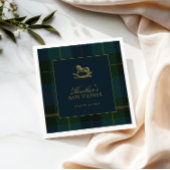 Serviette En Papier Classic Dark Green & Blue Plaid Baby Shower