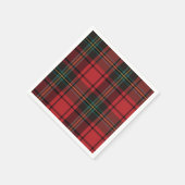 Serviette En Papier Classic Elegant Rouge Tartan Noël (Coin)
