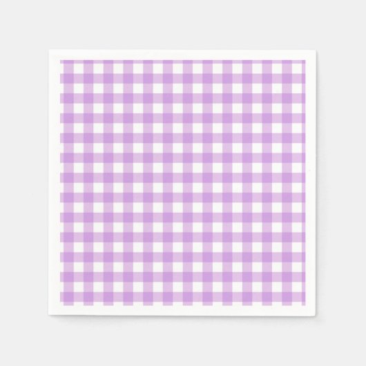 Serviette En Papier Classic En vichy Vérifier Plaid Motif Lilac (Devant)