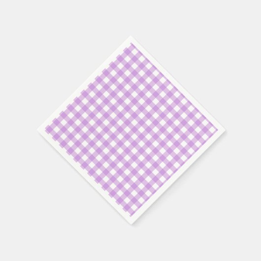 Serviette En Papier Classic En vichy Vérifier Plaid Motif Lilac (Coin)