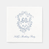 Serviette En Papier Classic French Victorian Blue 60th Birthday Party (Devant)
