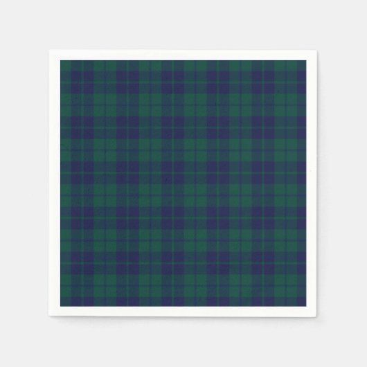 Serviette En Papier Classic Green Navy Tartan Plaid Pattern (Devant)
