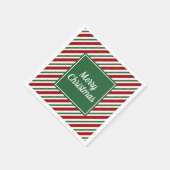 Serviette En Papier Classic Green Stripes Motif Noël (Coin)