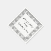 Serviette En Papier Classic Grey and White Greek Key Pattern (Coin)