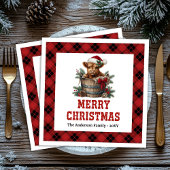 Serviette En Papier Classic highland cow Christmas napkins red black