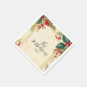 Serviette En Papier Classic Holly Berry fête de Noël (Coin)