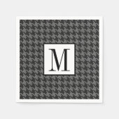 Serviette En Papier Classic Houndstooth Noir Monogramme Hommes Motifs (Devant)