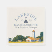 Serviette En Papier Classic Lake Bachelorette Girls Week-end (Devant)