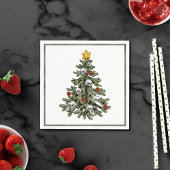 Serviette En Papier Classic Merry Christmas | Rich Festive Crimson Red